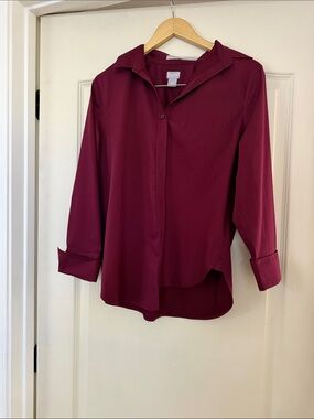 Chico's Button-Down Blouse in Wine